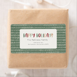 Colorful Green Holiday Return-adrespakket Etiket