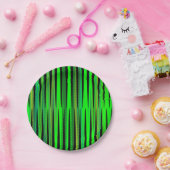 Colorful Green Kerstmis Zig Zag Pattern Papieren Bordje (Feest)