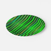 Colorful Green Kerstmis Zig Zag Pattern Papieren Bordje (Gekanteld)