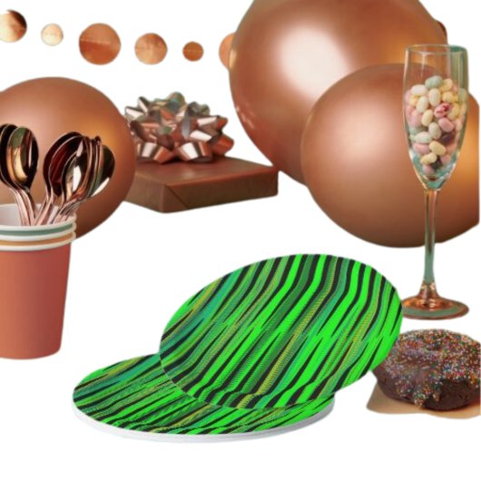 Colorful Green Kerstmis Zig Zag Pattern Papieren Bordje