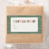 Colorful Green Merry-kerstrectangle-cadeau Etiket (Insitu)