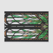 Colorful Green Reeds Art Nouveau Glas in lood Tissuepapier (Voorkant)