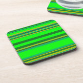 Colorful Green Stripe Gepersonaliseerd Designer Pa Bier Onderzetter (Linkerzijde)