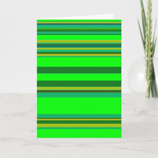 Colorful Green Stripe Gepersonaliseerd Designer Pa Feestdagen Kaart (Voorkant)