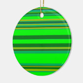 Colorful Green Stripe Gepersonaliseerd Designer Pa Keramisch Ornament (Links)