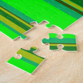 Colorful Green Stripe Gepersonaliseerd Designer Pa Legpuzzel (Zijkant)