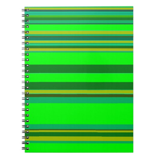 Colorful Green Stripe Gepersonaliseerd Designer Pa Notitieboek (Voorkant)