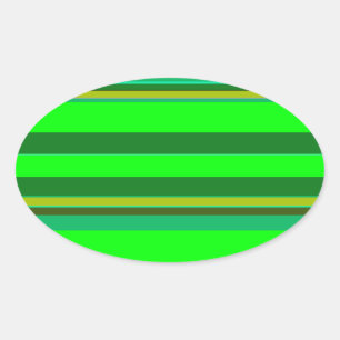 Colorful Green Stripe Gepersonaliseerd Designer Pa Ovale Sticker