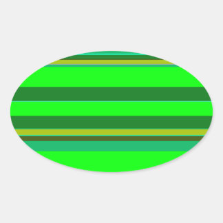 Colorful Green Stripe Gepersonaliseerd Designer Pa Ovale Sticker