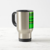 Colorful Green Stripe Gepersonaliseerd Designer Pa Reisbeker (Voorkant links)