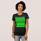 Colorful Green Stripe Gepersonaliseerd Designer Pa T-shirt (Voorkant volledig)