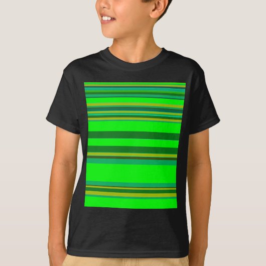 Colorful Green Stripe Gepersonaliseerd Designer Pa T-shirt (Voorkant)