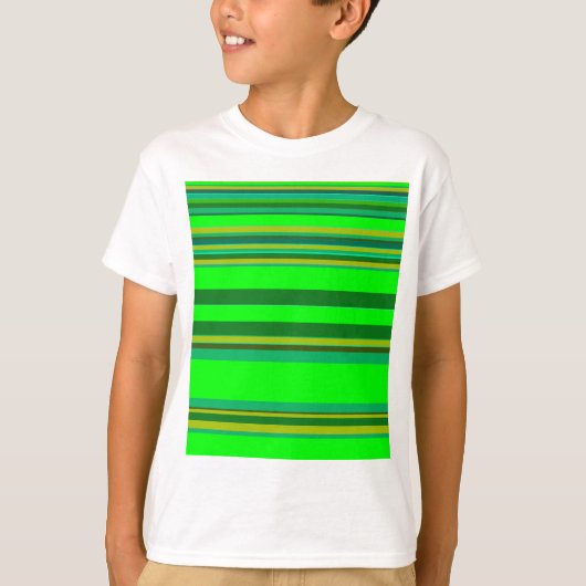 Colorful Green Stripe Gepersonaliseerd Designer Pa T-shirt (Voorkant)