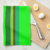 Colorful Green Stripe Gepersonaliseerd Designer Pa Theedoek (Quarter Fold)