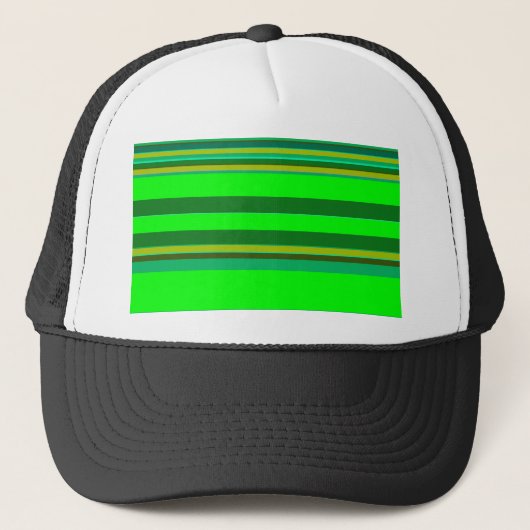 Colorful Green Stripe Gepersonaliseerd Designer Pa Trucker Pet (Voorkant)