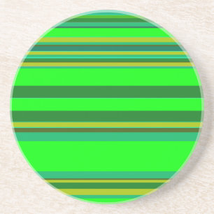 Colorful Green Stripe Gepersonaliseerd Designer Pa Zandsteen Onderzetter