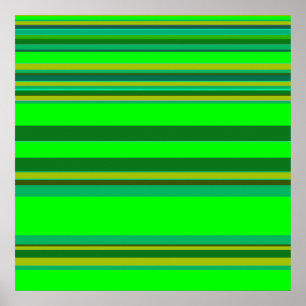 Colorful Green Stripe Pattern Gepersonaliseerd Des Poster