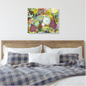 Colorful Greenery Succulents Canvas Afdruk (Insitu (Slaapkamer))