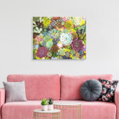 Colorful Greenery Succulents Canvas Afdruk (Insitu (Woonkamer))