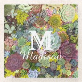 Colorful Greenery Succulents Glazen Onderzetter