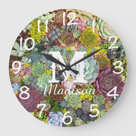 Colorful Greenery Succulents Grote Klok (Voorkant)