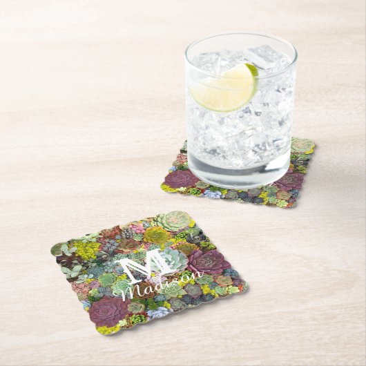 Colorful Greenery Succulents Kartonnen Onderzetters (Insitu)