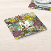 Colorful Greenery Succulents Kartonnen Onderzetters (Gebogen)