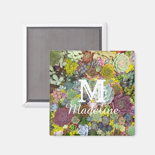 Colorful Greenery Succulents Magneet (Voorkant / Achterkant)