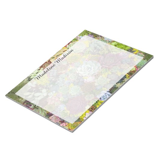 Colorful Greenery Succulents Notitieblok (Schuin)