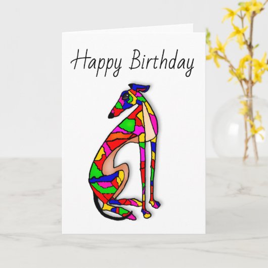 COLORFUL GREYHOUND KAART (Gele Bloem)