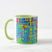 Colorful Grid Coffee Mok (Links)