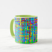 Colorful Grid Coffee Mok (Voorkant links)