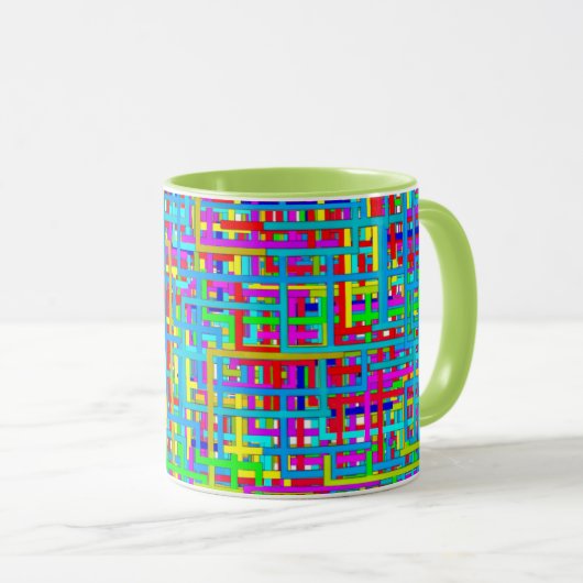 Colorful Grid Coffee Mok (Voorkant rechts)
