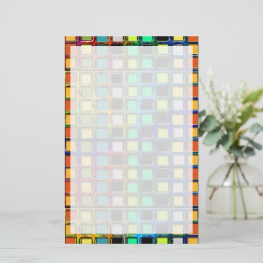 Colorful Grid-Tiled door Shirley Taylor Briefpapier (Staand voorkant)