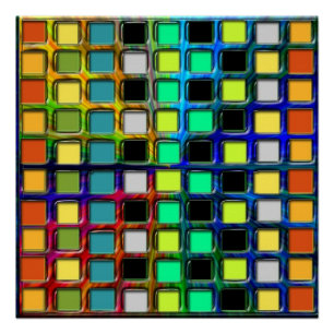 Colorful Grid-Tiled door Shirley Taylor Poster