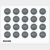 Colorful Grizzly Beer Ronde Sticker (Vel)