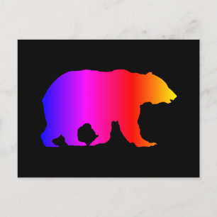 Colorful Grizzly Beer Silhouette Briefkaart