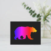 Colorful Grizzly Beer Silhouette Briefkaart (Staand voorkant)