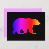 Colorful Grizzly Beer Silhouette Briefkaart (Voorkant / Achterkant)