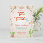 Colorful Groovy Fiesta 2e verjaardag Taco Twosday Kaart (Staand voorkant)