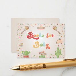 Colorful Groovy Fiesta Books for Baby Baby shower Informatiekaartje