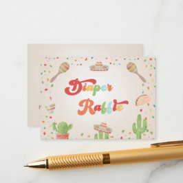 Colorful Groovy Fiesta Diaper Baby shower Raffle Informatiekaartje