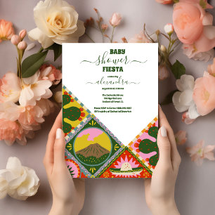Colorful Groovy Fiesta Retro Mexicaans Baby shower Kaart