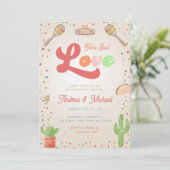 Colorful Groovy Fiesta Retro Mexicaans Verloving Kaart (Staand voorkant)