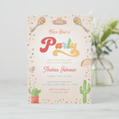 Colorful Groovy Fiesta Taco Bout a Party Birthday Kaart (Staand voorkant)