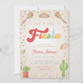 Colorful Groovy Final Fiesta Bachelorette Party Kaart (Voorkant)