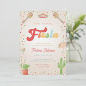 Colorful Groovy Final Fiesta Bachelorette Party Kaart (Staand voorkant)