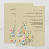 Colorful Groovy Flowers Garden Whimsical Wedding Kaart (Voorkant / Achterkant)