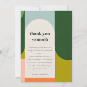 Colorful Groovy Retro Arch Abstract Baby shower Bedankkaart (Voorkant)