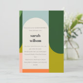 Colorful Groovy Retro Arch Abstract Baby shower Kaart (Staand voorkant)